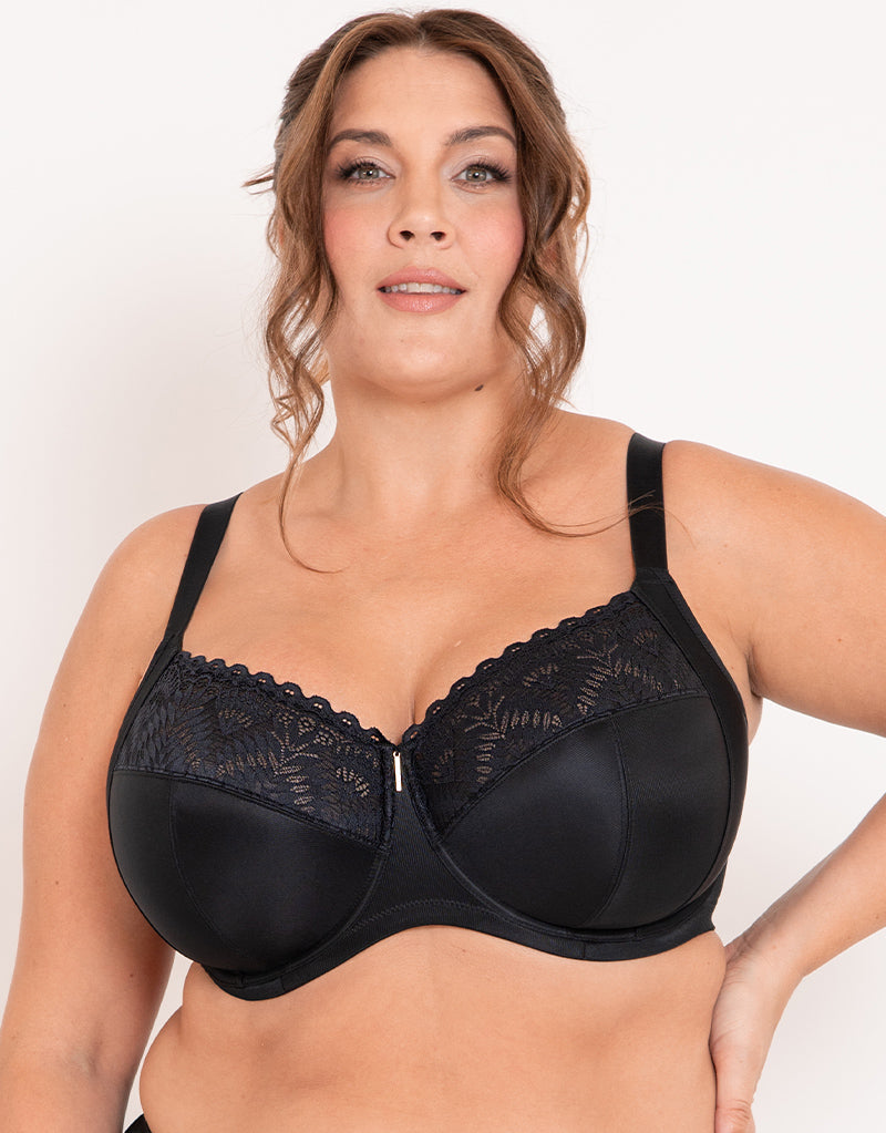 Buy Non-Padded Underwired Full Cup Bra with Mesh Lining in Black