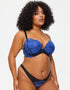 Ann Summers Nightfall Padded Plunge Bra Black/Blue