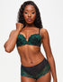 Ann Summers Sexy Lace Padded Plunge Bra Black/Green