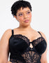 Curvy Kate Boost Bombshell Longline Padded Balcony Bra Black Sparkle