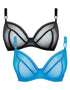 Curvy Kate Lifestyle Plunge 2-Bra Bundle Black and Capri Blue