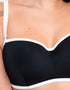 Curvy Kate Minimalist Bandeau Strapless Multiway Bikini Top Black/White