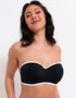 Curvy Kate Minimalist Bandeau Strapless Multiway Bikini Top Black/White