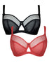 Curvy Kate Victory Side Support Balcony 2-Bra Bundle Black and Papaya