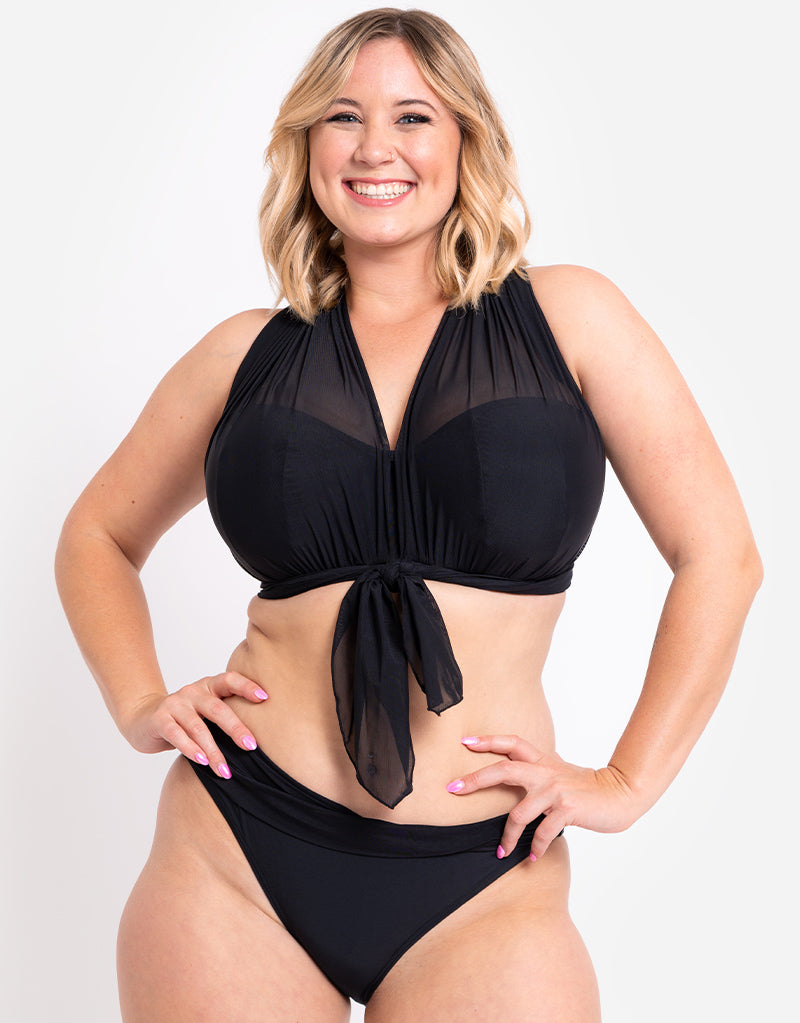 Curvy Kate Wrapsody Strapless Bikini Top Black Brastop UK