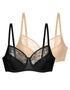 Dorina Alma Balcony Bra 2-Pack Black/Beige