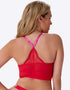 Gossard Superboost Lace Deep V Bralette Rose Red