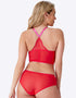 Gossard Superboost Lace Deep V Bralette Rose Red