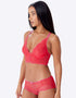 Gossard Superboost Lace Deep V Bralette Rose Red