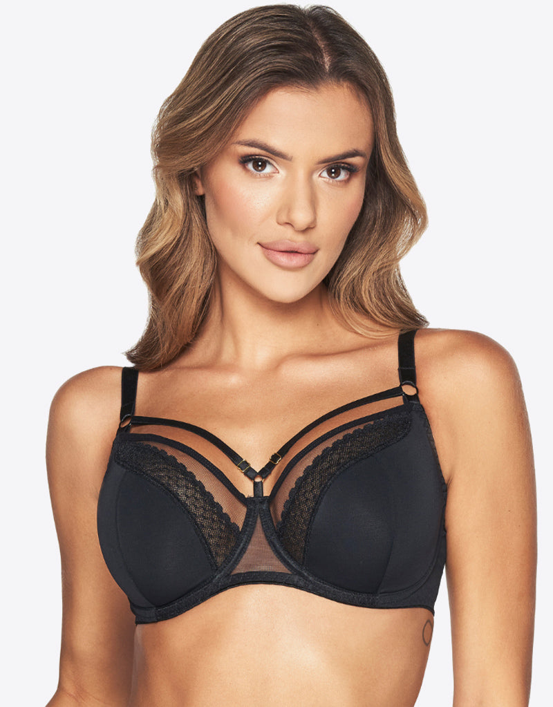 Kinga Isla Padded Balconette Bra Black Brastop UK