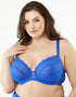 Oola Lace & Logo Balconette Bra Cobalt Blue