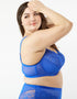 Oola Lace & Logo Balconette Bra Cobalt Blue