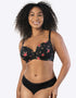 Parfait Casey Plunge T-Shirt Bra Rose Print Black