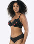 Parfait Casey Plunge T-Shirt Bra Rose Print Black