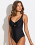 Pour Moi Bow Front Control Swimsuit Black