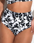 Pour Moi Cali High Waist Control Bikini Brief Black/White