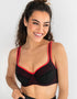 Pour Moi Energy Reach Full Cup Sports Bra Black/Coral