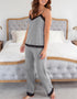 Pour Moi Sofa Loves Lace Jersey Trouser Grey Marl/Black