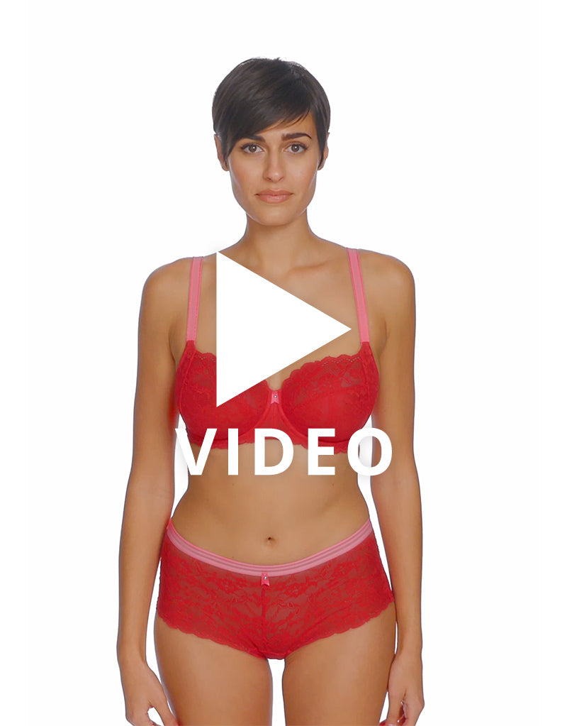 Get the 360 view of the Frey Offbeat side support bra in Chilli Red