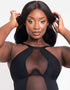 Scantilly Swerve High Neck Wired Bodysuit Black