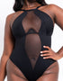 Scantilly Swerve High Neck Wired Bodysuit Black