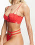 We Are We Wear Aubrey Lace High Waist Thong Red