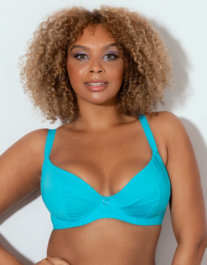 Buy A-GG Turquoise Recycled Lace Full Cup Non Padded Bra - 42D, Bras