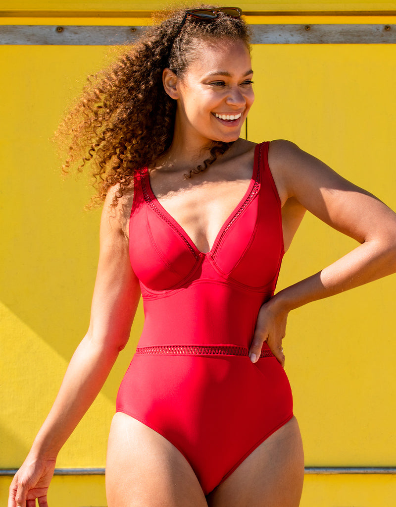 Curvy Kate First Class Plunge Swimsuit Red – Brastop UK