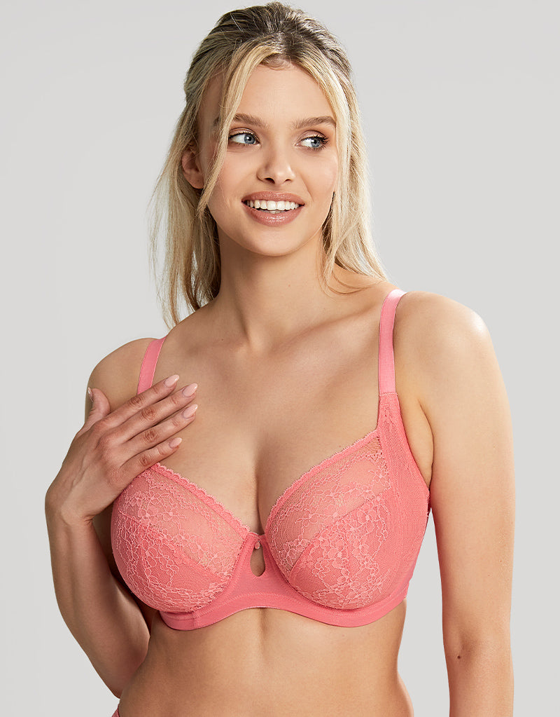 Panache Plus Size Cleo Women's Freedom Non Wired Bra, Coral Rose, 28DD at   Women's Clothing store