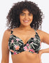 Elomi Dark Tropics Plunge Bikini Top Black