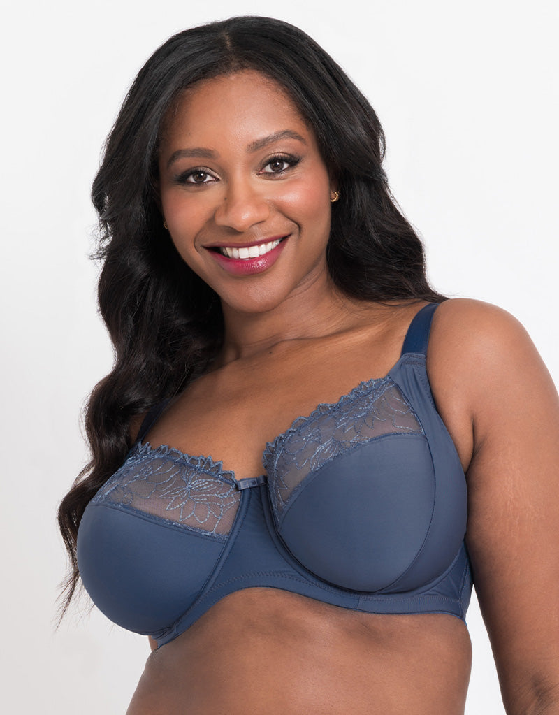 Flirtelle Emilie Full Cup Side Support Bra Denim Blue Brastop UK