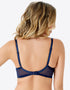 Gossard Superboost Lace Plunge Bra Midnight Blue/Gold