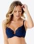 Gossard Superboost Lace Plunge Bra Midnight Blue/Gold