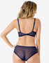 Gossard Superboost Lace Plunge Bra Midnight Blue/Gold