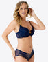 Gossard Superboost Lace Plunge Bra Midnight Blue/Gold