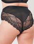 Oola Lace & Logo High Waist Brief Black