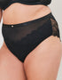 Oola Lace & Logo High Waist Brief Black