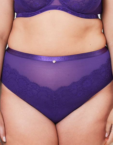 Oola Lace & Logo Bralette Purple – Brastop UK