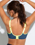 Pour Moi Energy Reach Sports Bra Pewter/Neon Yellow