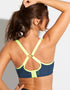 Pour Moi Energy Reach Sports Bra Pewter/Neon Yellow