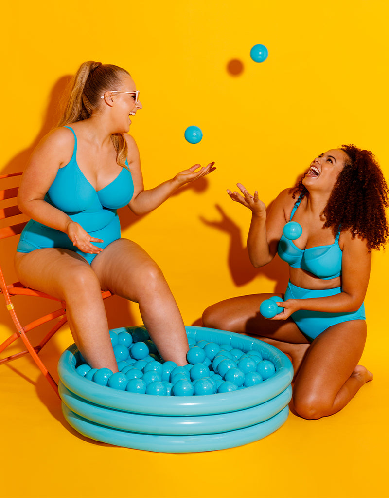 Curvy Kate Sheer Class High Waist Bikini Brief Turquoise – Uplifting, LLC